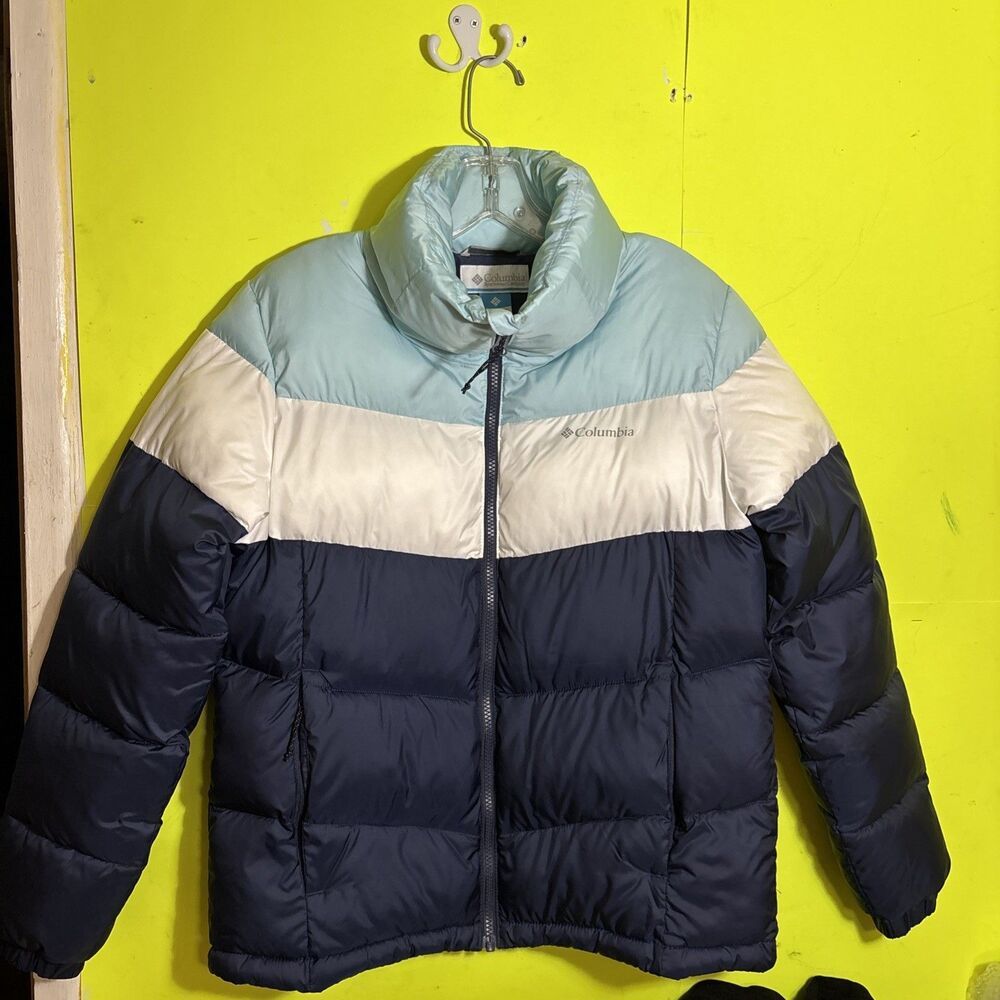 Columbia Women's Puffect Color Blocked Jacket Blue Navy Size  Small Nwot